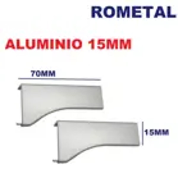 TAMPA PERFIL FACETATO ROMETAL PE-183 - DE: 15MM, COR: ALUMINIO