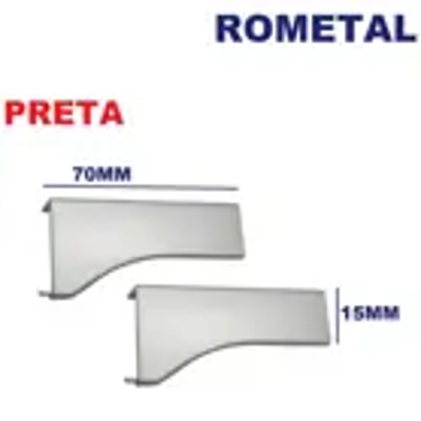 TAMPA PERFIL FACETATO ROMETAL PE-183 - DE: 15MM, COR: PRETA