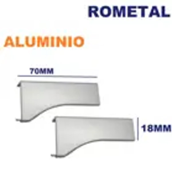 TAMPA PERFIL FACETATO ROMETAL PE-183 - DE: 18MM, COR: ALUMINIO