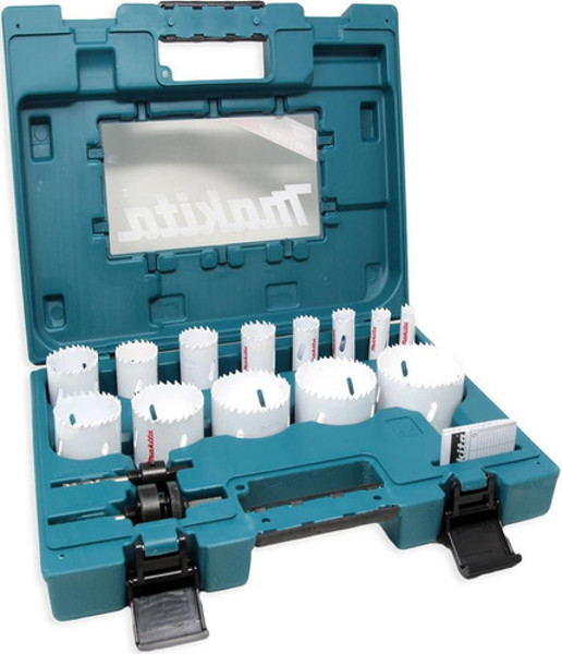 JOGO DE 16PCS COM SERRA COPO BIMETALICA E SUPORTE MAKITA - D-63993