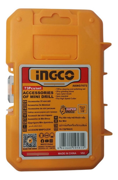 JOGO DE 73PCS COM ACESSORIOS PARA MICRORRETIFICA INGCO - AKMG7072