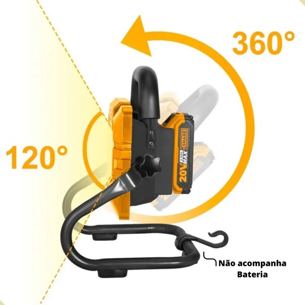 LANTERNA REFLETOR DE LED INGCO BATERIA 20V 1800 LUMENS - CWLI2025