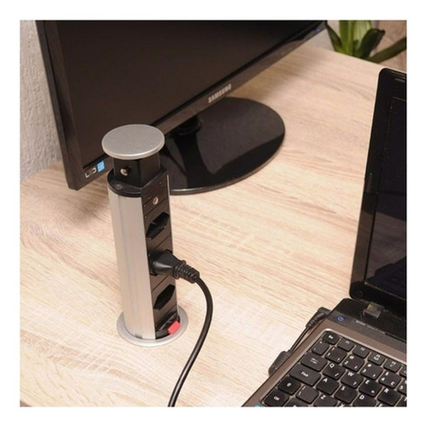 TORRE MULTIPLUG COM 03 TOMADAS SEM USB RENNA - PRATA - 3.650.1615