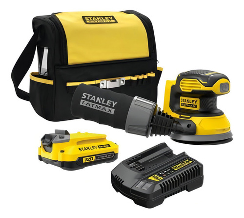 LIXADEIRA ORBITAL VELCRO A BATERIA 20V COMPLETA STANLEY - SCS220C1S-BR
