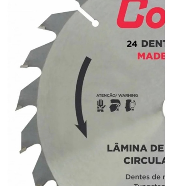DISCO CORTE MADEIRA DE 110MM COM 24 DENTES CORTAG - 60864