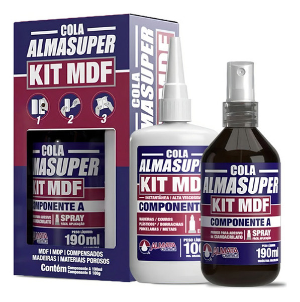 KIT MDF COM COLA INSTANTANEA DE 100G ALMATA - 770