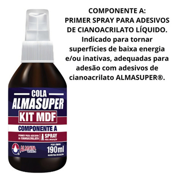 KIT MDF COM COLA INSTANTANEA DE 100G ALMATA - 770