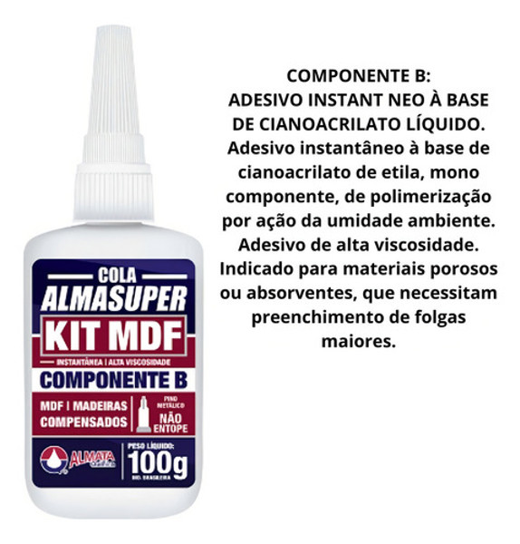 KIT MDF COM COLA INSTANTANEA DE 100G ALMATA - 770