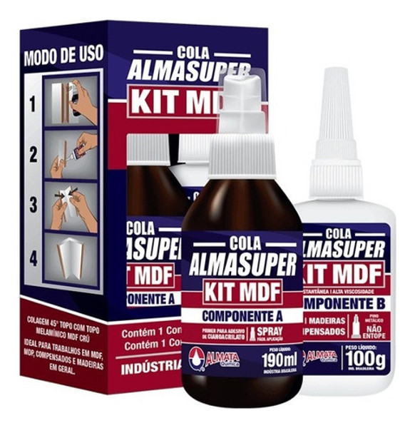 KIT MDF COM COLA INSTANTANEA DE 100G ALMATA - 770