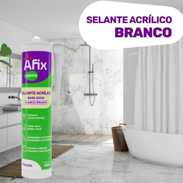 SILICONE AFIX BASE D'AGUA COM 430G - BRANCO