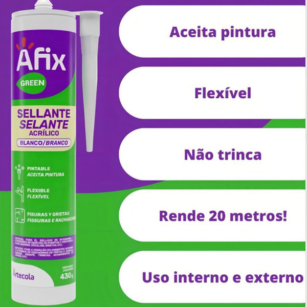SILICONE AFIX BASE D'AGUA COM 430G - BRANCO