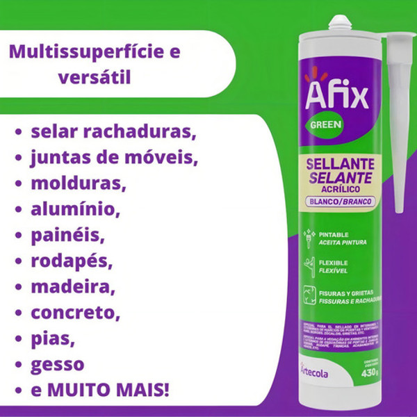 SILICONE AFIX BASE D'AGUA COM 430G - BRANCO