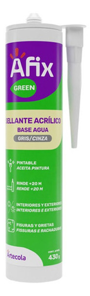 SILICONE AFIX BASE D'AGUA COM 430G - CINZA