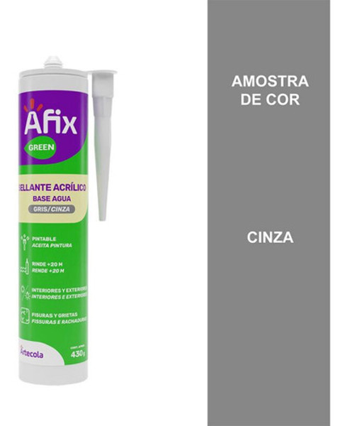 SILICONE AFIX BASE D'AGUA COM 430G - CINZA