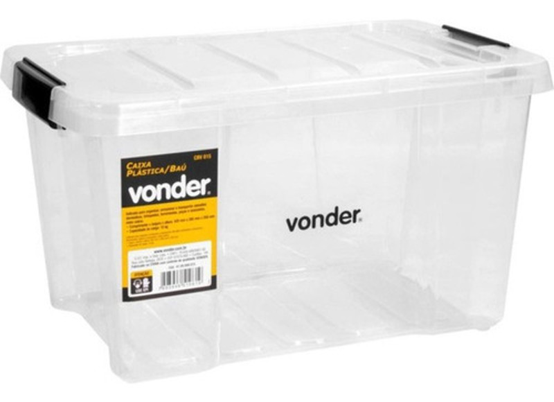 CAIXA BAU PLASTICO TRANSPARENTE VONDER - CBV 015