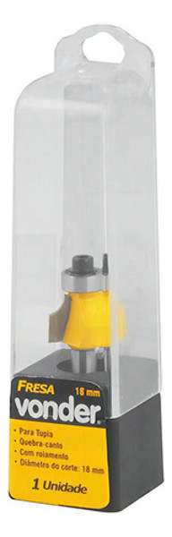 FRESA QUEBRA CANTO COM ROLAMENTO 18MM HASTE 06MM VONDER - 53.14.100.018