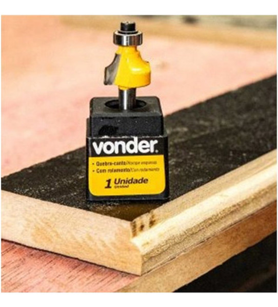 FRESA QUEBRA CANTO COM ROLAMENTO 18MM HASTE 06MM VONDER - 53.14.100.018