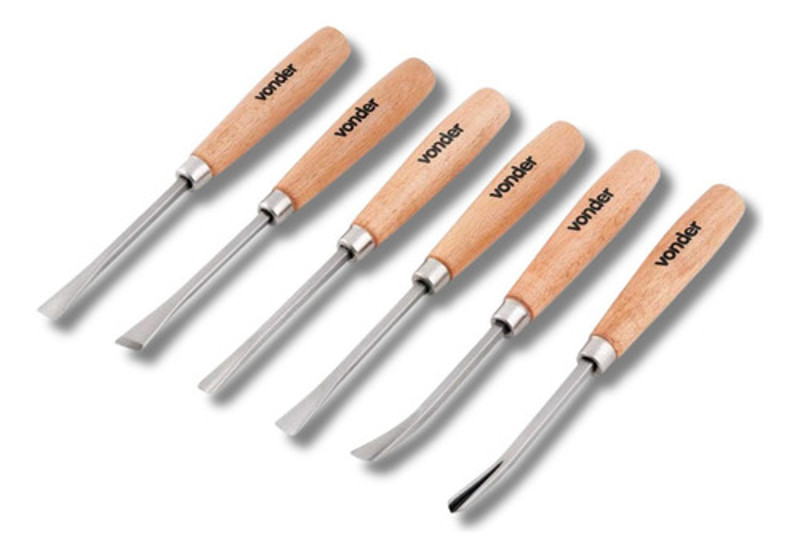 JOGO DE 06PCS COM FORMAO GOIVADO PARA ESCULTURA VONDER - 35.52.600.000