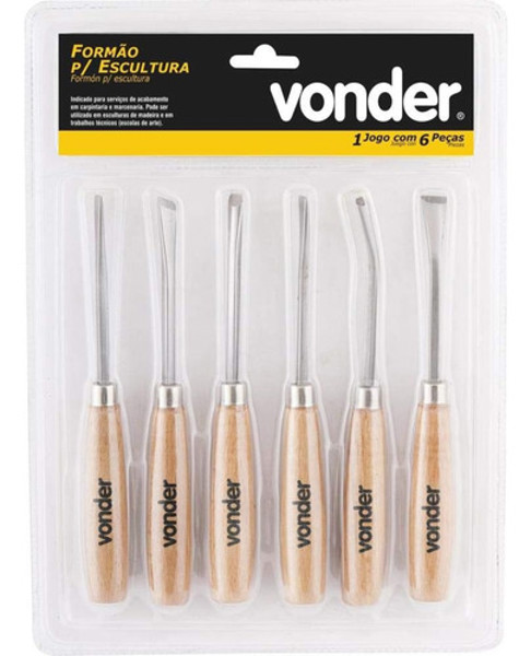 JOGO DE 06PCS COM FORMAO GOIVADO PARA ESCULTURA VONDER - 35.52.600.000