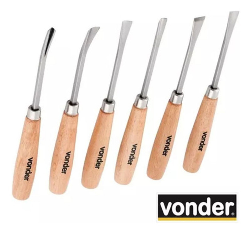 JOGO DE 06PCS COM FORMAO GOIVADO PARA ESCULTURA VONDER - 35.52.600.000