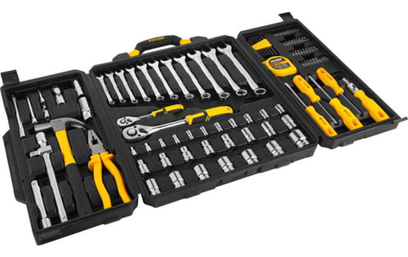 JOGO DE 110PCS COM FERRAMENTAS E MALETA VONDER