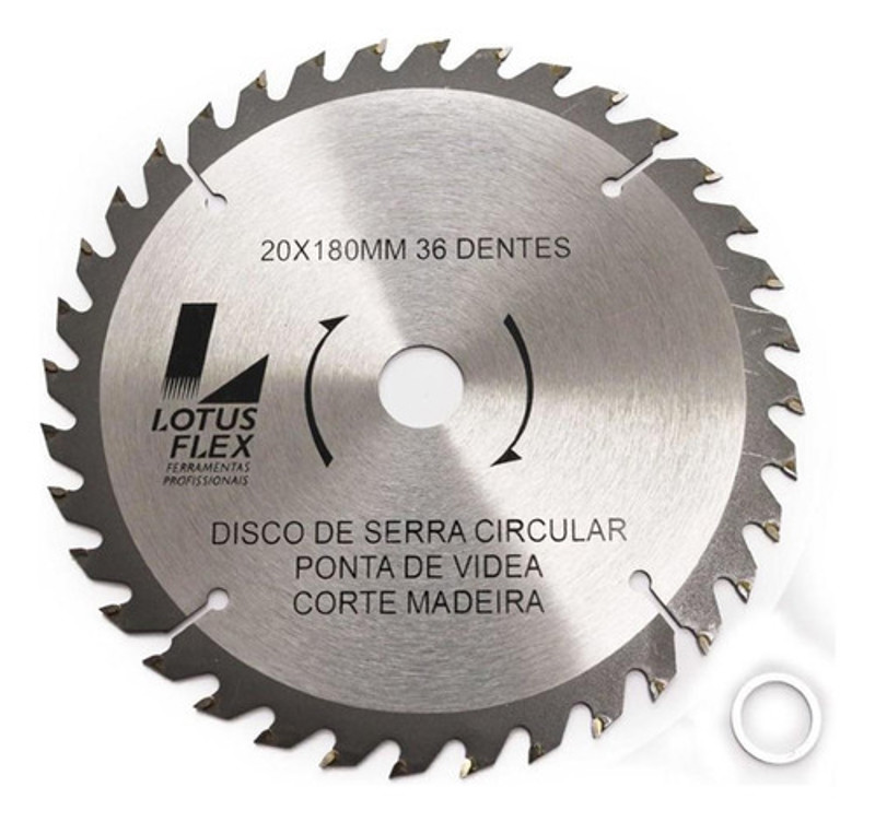 DISCO CORTE MADEIRA DE 180MM COM 36 DENTES LOTUS - REF.3918