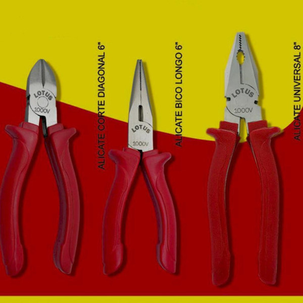 JOGO COM 03 ALICATES ELETRICISTA 1000V LOTUS - REF.3768