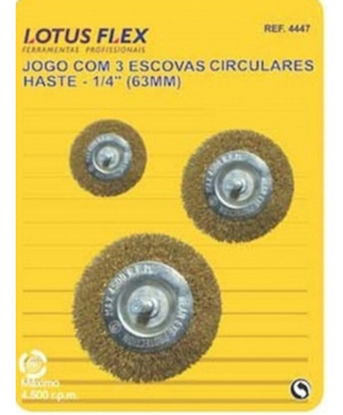 JOGO COM 03 ESCOVAS CIRCULAR PARA FURADEIRA LOTUS - REF.4447