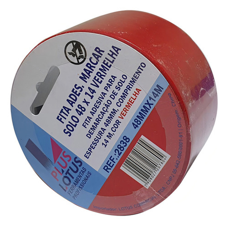 FITA ADESIVA PARA MARCACAO 48MM COM 14 METROS LOTUS - VERMELHA REF.2838