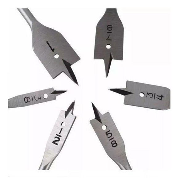 JOGO DE 06PCS COM BROCAS CHATA (3/8,5/8,7/8,1/2/3/4,1") LOTUS - REF.5962