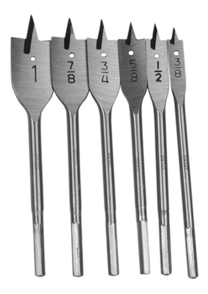 JOGO DE 06PCS COM BROCAS CHATA (3/8,5/8,7/8,1/2/3/4,1") LOTUS - REF.5962