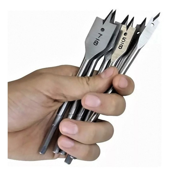 JOGO DE 06PCS COM BROCAS CHATA (3/8,5/8,7/8,1/2/3/4,1") LOTUS - REF.5962