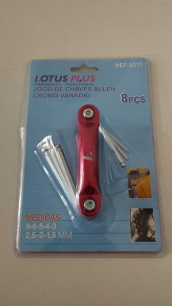 JOGO DE 08PCS COM CHAVE ALLEN EM CANIVETE LOTUS - REF.5211