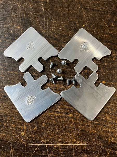 ESQUADRETA PARA PERFIL DE VIDRO - PEIXINHO 41MM (CONJUNTO 4PCS) SEM FURO - ALUMINIO