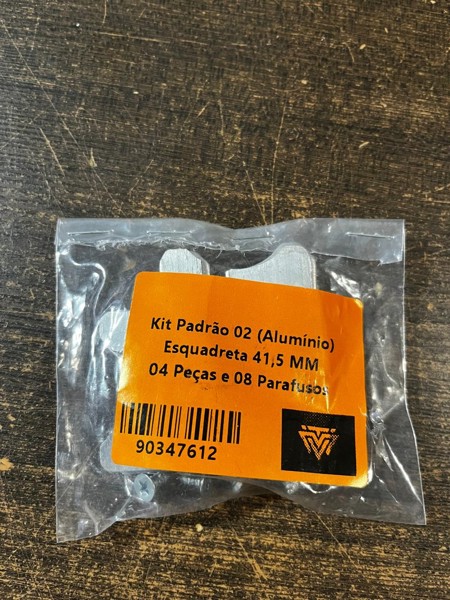 ESQUADRETA PARA PERFIL DE VIDRO - PEIXINHO 41MM (CONJUNTO 4PCS) SEM FURO - ALUMINIO