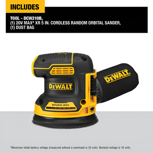 LIXADEIRA ORBITAL VELCRO BATERIA 20V DEWALT - DCW210B