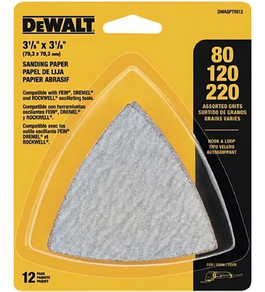 JOGO COM 12 LIXA PARA MULTIFERRAMENTA OCILANTE DEWALT - DWASPTRI3