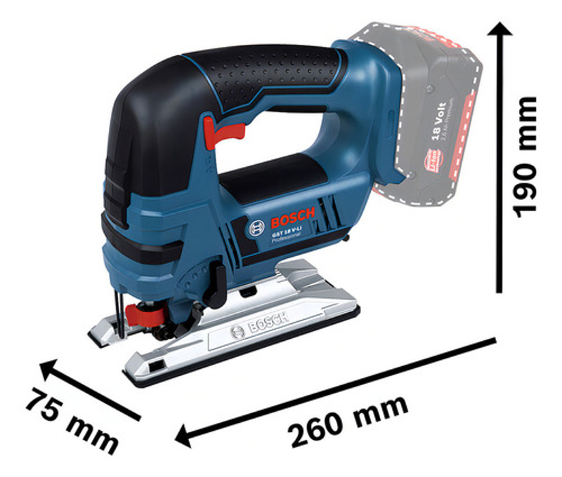 SERRA TICO TICO A BATERIA 18V BOSCH - GST 18V-LI-B - 060158J3D2