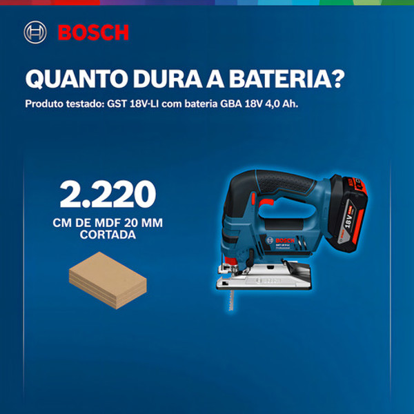 SERRA TICO TICO A BATERIA 18V BOSCH - GST 18V-LI-B - 060158J3D2