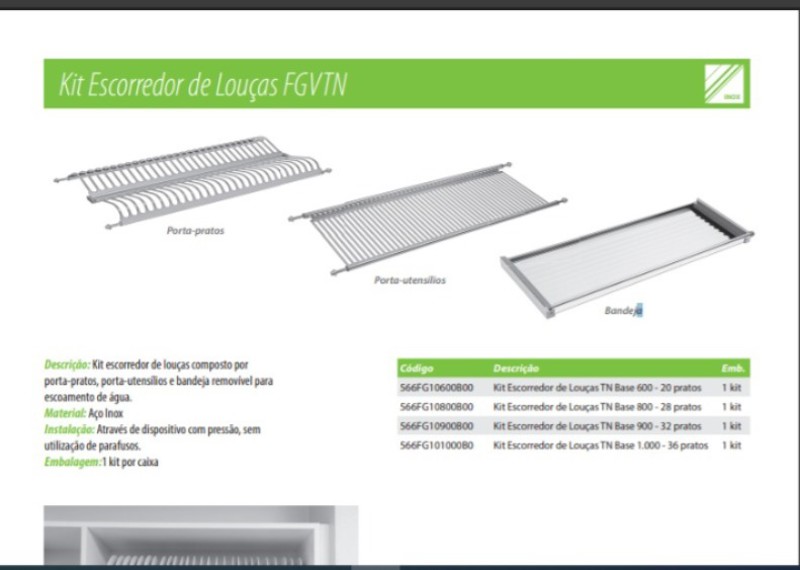 KIT ESCORREDOR LOUCAS BASE  900MM FGVTN - 566FG10900B00 