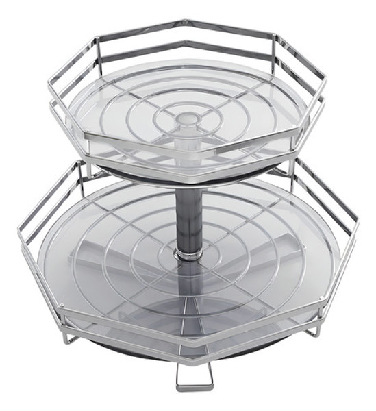 FRUTEIRA DUPLA COM VIDRO GIOSUL SEXTAVADA - 5182 CROMADA