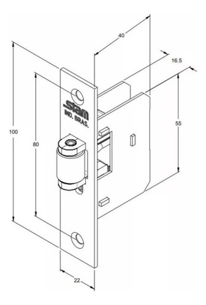 FECHADURA PIVOTANTE AUXILIAR FECHO ROLETE CROMADA STAM