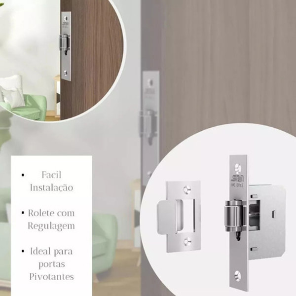 FECHADURA PIVOTANTE AUXILIAR FECHO ROLETE CROMADA STAM