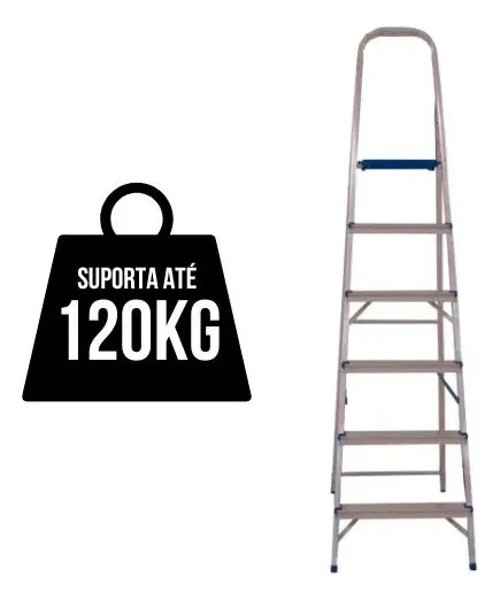 ESCADA ALUMINIO 06 DEGRAUS COM 1,80MTS