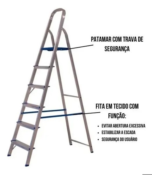 ESCADA ALUMINIO 06 DEGRAUS COM 1,80MTS
