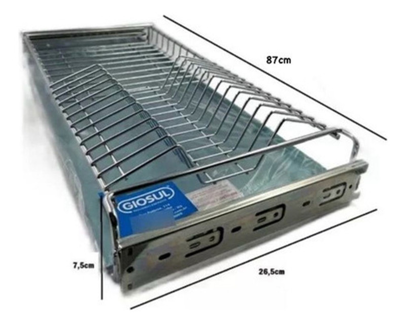 ESCORREDOR DE PRATOS DE 87MM COM CORREDICA GIOSUL -