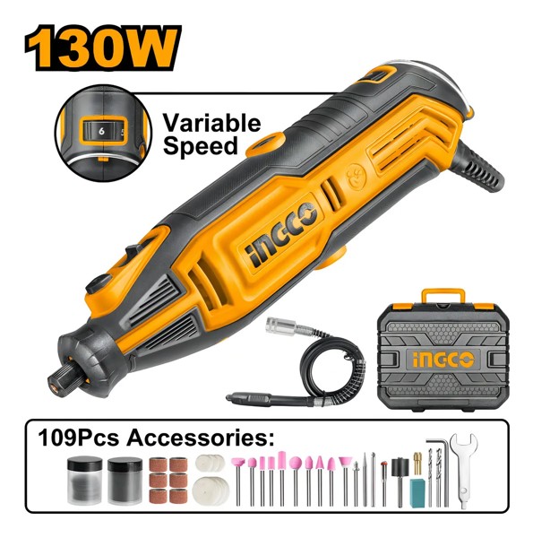 MICRO RETIFICA COM 130W E 109PCS INGCO - MG13328-9