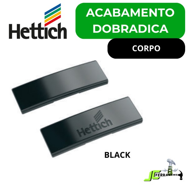 ACABAMENTO HETTICH PARA DOBRADICA 35MM SENSYS - CORPO BLACK