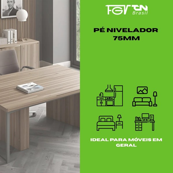 KIT COM 04  PE NIVELADOR PARA MOVEIS FGVTN 75MM - 0086.015102