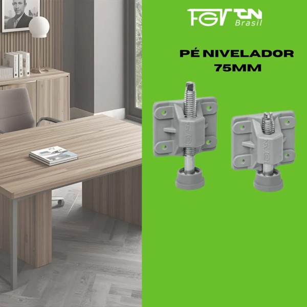 KIT COM 04  PE NIVELADOR PARA MOVEIS FGVTN 75MM - 0086.015102